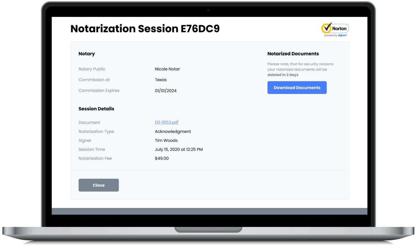 Notarize DS 3053 Form Passport Parental Consent Online OneNotary